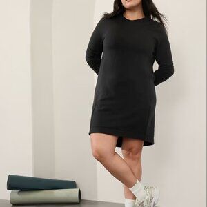 NWT - Athleta - Coaster Luxe Sweatshirt Dress - Black XL